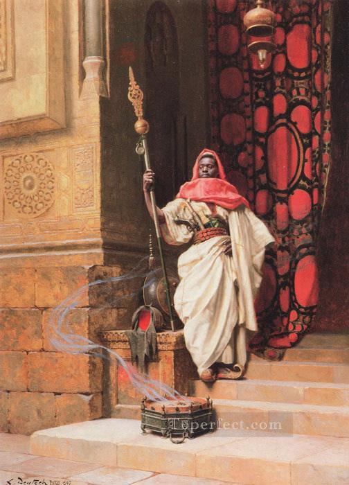 incense guard Ludwig Deutsch Orientalism Araber Oil Paintings